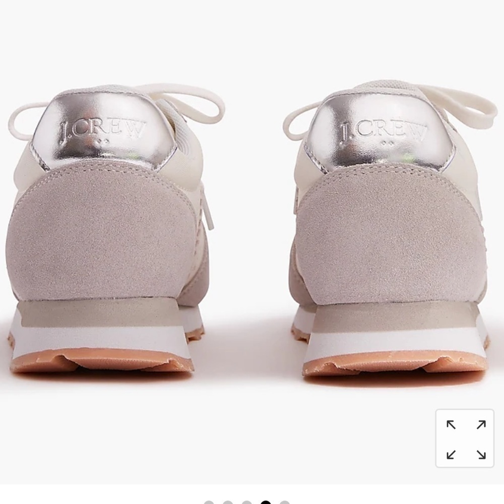 J. Crew Nylon striped city sneakers BJ256 Gray Drawstring White and Gray 8.5 - Picture 4 of 9